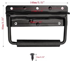 2 Pcs Spring Loaded Case Handle 5.51″ × 3.15″， Heavy Duty Black Surface Mount…