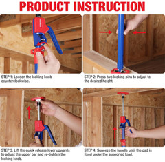 Cabinet Jack Support Pole 18.5–29.5″, Adjustable Steel Rod 154 lbs Capacity, 2-P