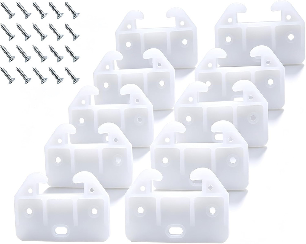 10 Pcs Plastic Drawer Guides Drawer Track Guides Drawer Rail [White] | for Dress