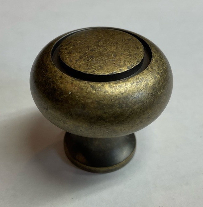 Weathered Brass Cabinet knob 1 1/4″ Solid Brass New