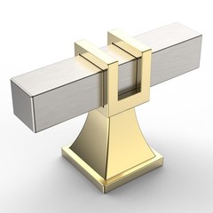 Cabinet Knobs Brushed Satin Nickel and Gold 10 Pack 1.46 Inch Single Hole ZH0067