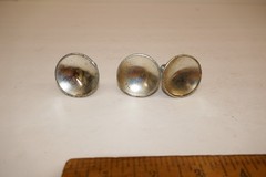 lot of 3 Round Silver Metal 60’s Domed Door Knobs Drawer Furniture Cabinet