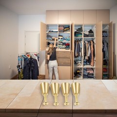 Elegant Solid Brass Handles for Cabinets 4PCS Tapered Design for Home Decor