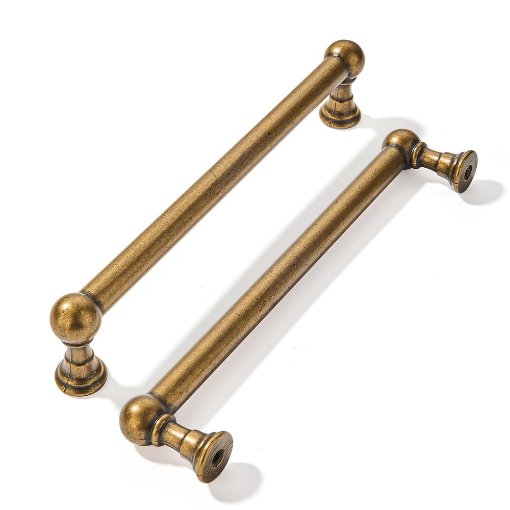 10 Pack 6 Inch Hole Center Antique Brass Cabinet Pulls Heavy Duty Solid Cabin…