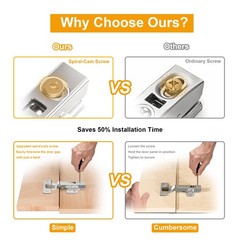 Luokim 2Pcs Frameless Full Overlay Cabinet Hinges, Soft 1 Pair,