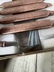 New 6 Cabinet Pulls Goo-Ki 3/4 in antique copper zinc 96mm Hole Center