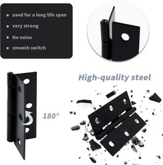Elegant Black Iron Folding Cabinet Hinges 12pcs 2.36″ x 1.47″ Durable Support