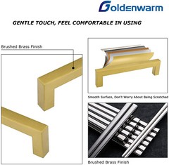 Goldenwarm Brushed Brass Cabinet Handle Drawer Pulls 3″, 4″, 4.5″ Centers