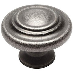 10 Pack – 9971WN Weathered Nickel Cabinet Hardware 3-Ring Round Knob – 1-1/4″…