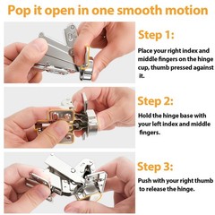 175 Degree Hinges Frameless Cabinet Doors Hinges 48mm Concealed Hydraulic Adj…