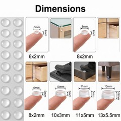 100 Pcs Self-Adhesive Cabinet Door Bumpers, Clear Sound Dampening Rubber US