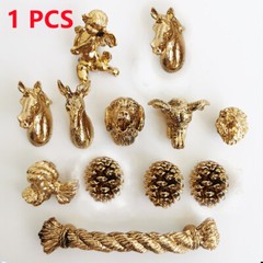 1X Gold Color Brass Drawer Knob Pull Handle Animals Design Cabinet Hardware Cute
