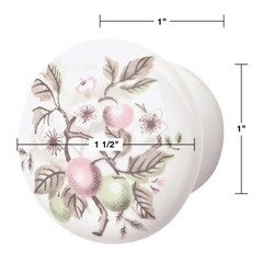 Cabinet Knob Porcelain Apple 1 1/2″ Dia Renovators Supply