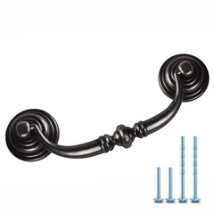 6 PCS 41/4 Inch 108mm Antique Black Drop Bail Drawer Pull Cabinet Handle