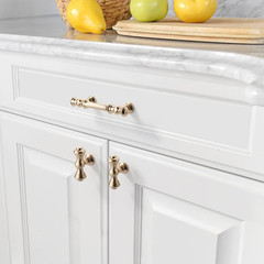 Amerdeco 10 Pack Brushed Brass Cabinet Pulls 3 Inch(76mm) Hole Center Cabinet Ha