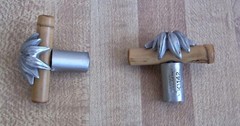 VICENZA DESIGNS PALMARIA BAMBOO LEAF PULL HANDLE KNOB CABINET SATIN NICKEL K1141