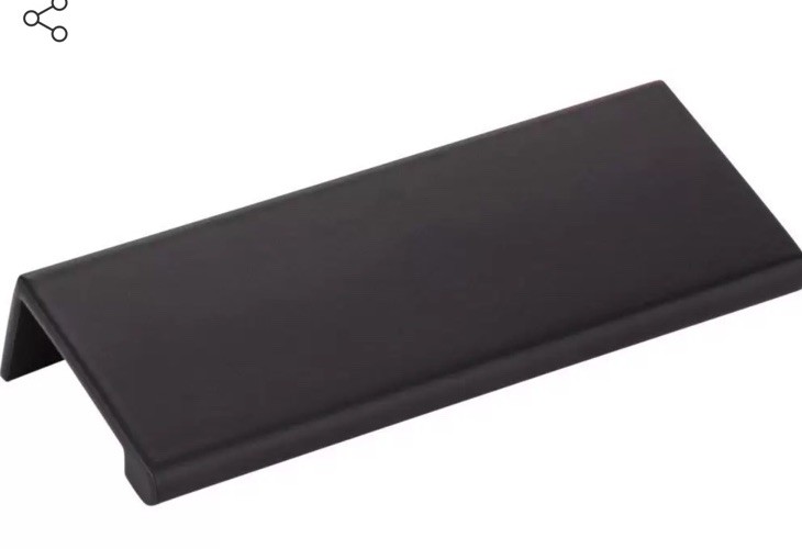 LOT OF 4 – Emtek Cabinet Edge Pull matte black metal 6″ minimalist modern