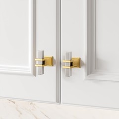 10 Pack Brushed Nickel Cabinet Knobs T-bar Silver&Gold Kitchen Handles Dresse…