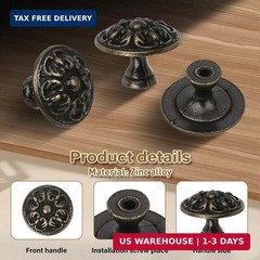 10x Euro Style Antique Brass Kitchen Cabinet Knobs Pull – Vintage Drawer and Dre