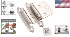 50 Pack Brushed Nickel Self-Closing Cabinet Hinges – Quiet Flush Mount Design
