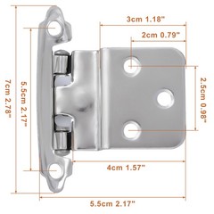 10Pcs 3/8″ Inset Semi Partial Wrap Around Kitchen Cabinet Hinges with Screws