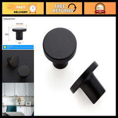 10 Pack Matte Black Cabinet Knobs – Round Drawer Pulls for Kitchen, Dressers, Cl