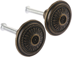 2Pcs Vintage Farmhouse Style Single Hole Knobs for Cupboard Dresser Door Drawer,