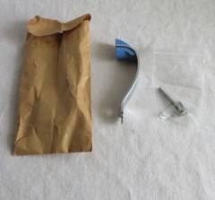 Vtg Amerock door pull blue line chrome plated # E08215 NOS MCM cabinet cupboard