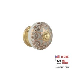 Dresser Knobs for Cabinets and Drawers – Handmade Ceramic Kitchen 4 Grey Gold