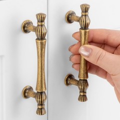10 Pack 3 Inch Hole Centers, Antique Brass Cabinet Pulls Vintage Brass Cabine…