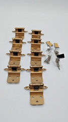 Amerock 3/8” Inset Cabinet Hinges Champagne Bronze Self-Closing Face Mount 9 Ct