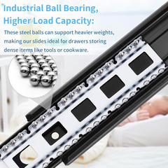Drawer Slides 1 Pair Full Extension 10 12 14 16 Inch Side Mount Rails Dresser C