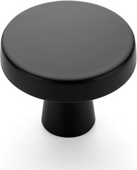 Matte Black Drawer Pulls, 1-1/4 Inch Cabinet Knobs,25 Pack | Solid Zinc Alloy, S