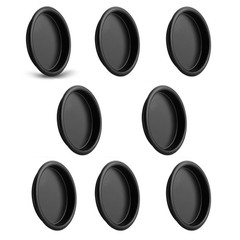 HOMOTEK 8 Pack Matte Black Closet Door Finger Pulls, 2~1/16 Round Handles