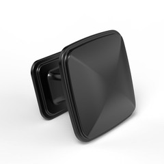 1 Pack 1.25 Inch Square Black Cabinet Knob Solid Zinc Drawer Hardware