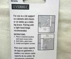 LOT OF 2 – EVERBILT BRIGHT BRASS FINISH LID SUPPORT RIGHT HINGES “FREE SHIPPING”