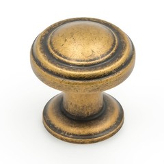 10 PCS Antique Brass Single Hole Cabinet Pulls 1 Inch Drawer Knobs For Bathroom