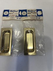 National V141 Flush Pull BRIGHT Brass By Sterling Illinois New Lot Of 2 USA