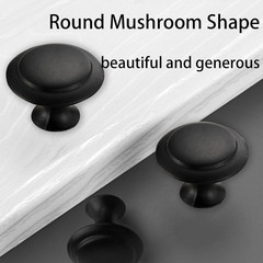 New 20 Pack Matte Black Kitchen Cabinet Knobs Round Drawer Pulls Stainless Steel