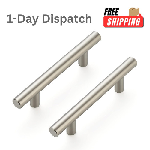 .Ravinte 10 Pack 5 Inch Satin Nickel Cabinet Pull Handles 3 Inch Hole Center