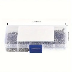 800pcs Stainless Steel Self-Tapping Screw Kit – Phillips Flat Head for Wood & Me