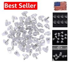 5 mm Clear Shelf Support Pegs Cabinet Clips Holder Plastic Bookcase Self-Lock…