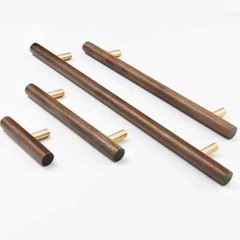 Walnut Wood Cabinet Handles Drawer Pulls Knobs Cupboard Handle Cabinet Door pull