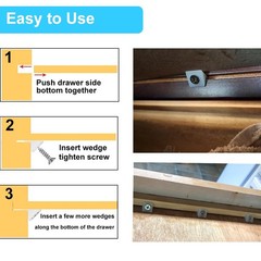 50 Pack Drawer Wedges with Screws – Furniture Chest Drawer Bottom Repair Fixi…