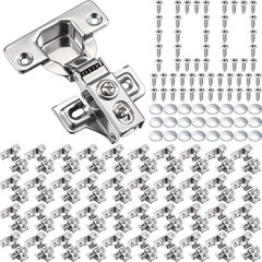 100 Pack Soft Closing Cabinet Hinges for Kitchen 1/2 Inch Partial Overlay Kit…