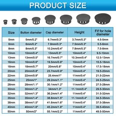 12pcs Drill Screw Hole Plugs Covers 1-1/5″(30mm) Dark Gray