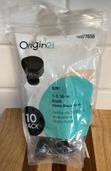 Origin 21 Matte Black Cabinet Knobs Siri 1 3/16” Round 10 Pack NEW