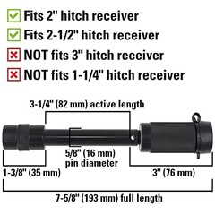 79634 Keyed Alike 5/8″ Trailer Hitch Lock Set with Extra Long 3-1/4″ Span,