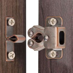 4/8/12pack Double Roller Catch Cupboard Cabinet Door Closet Latch Brown/Silver