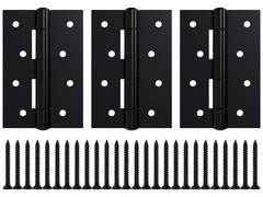 3 Pack 4 inch x 2.6 inch Black Door Hinges, Heavy Duty Hinge Hardware for Doo…